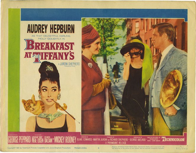 Breakfast at Tiffany's - Lobbykaarten - Patricia Neal, Audrey Hepburn, George Peppard