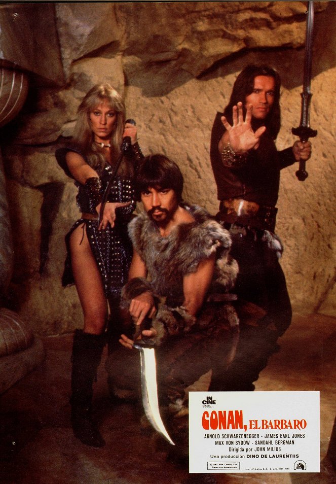 Conan le barbare - Cartes de lobby - Sandahl Bergman, Gerry Lopez, Arnold Schwarzenegger