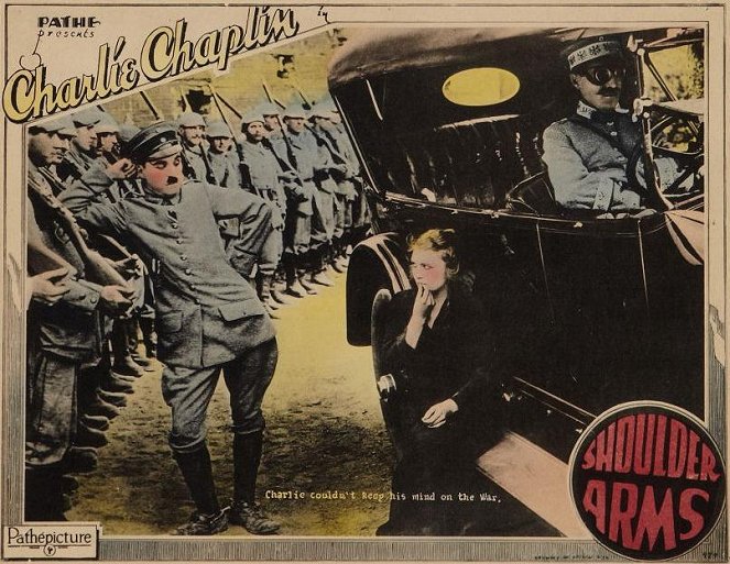 Shoulder Arms - Lobbykarten - Charlie Chaplin, Edna Purviance