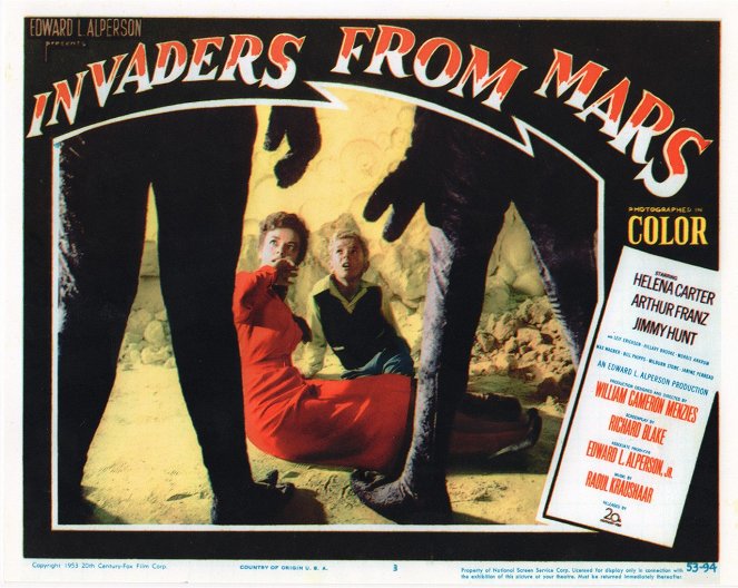Invaders from Mars - Lobby Cards - Helena Carter, Jimmy Hunt