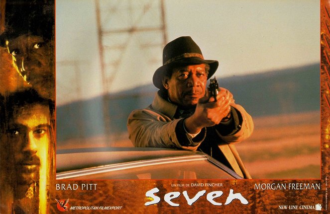 Se7en: Os Sete Pecados Mortais - Cartões lobby - Morgan Freeman
