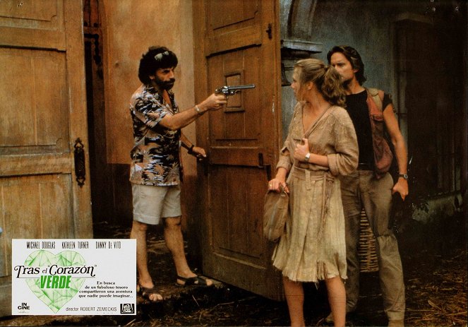 Miłość, szmaragd i krokodyl - Lobby karty - Alfonso Arau, Kathleen Turner, Michael Douglas