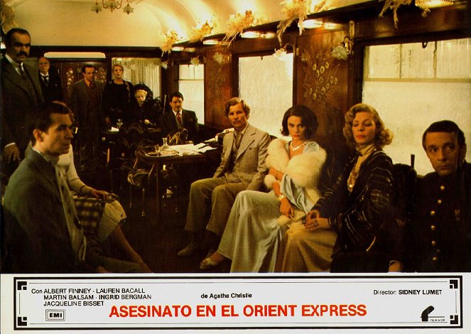 Murder on the Orient Express - Lobby Cards - Sean Connery, John Gielgud, Anthony Perkins, Colin Blakely, Rachel Roberts, Wendy Hiller, Denis Quilley, Michael York, Jacqueline Bisset, Lauren Bacall, Jean-Pierre Cassel