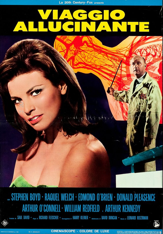 Le Voyage fantastique - Cartes de lobby - Raquel Welch, Donald Pleasence