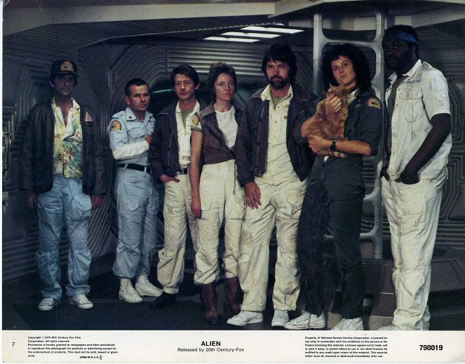 Alien, le huitième passager - Cartes de lobby - Harry Dean Stanton, Ian Holm, John Hurt, Veronica Cartwright, Tom Skerritt, Sigourney Weaver, Yaphet Kotto