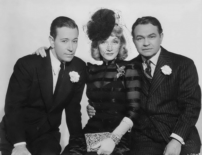 Herzen in Flammen - Werbefoto - George Raft, Marlene Dietrich, Edward G. Robinson