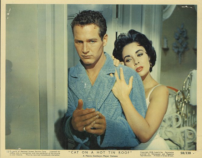 Gata em Telhado de Zinco Quente - Cartões lobby - Paul Newman, Elizabeth Taylor