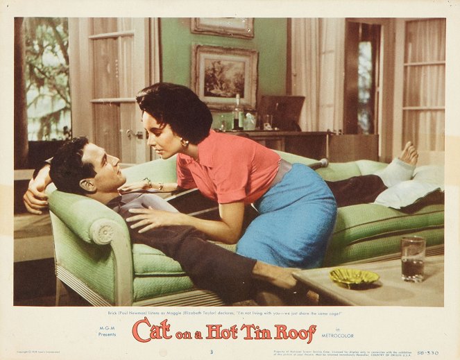 Cat on a Hot Tin Roof - Lobbykaarten - Paul Newman, Elizabeth Taylor