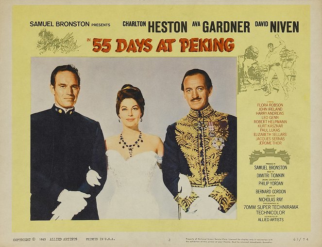 55 dni w Pekinie - Lobby karty - Charlton Heston, Ava Gardner, David Niven
