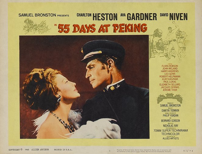 55 Tage In Peking - Lobbykarten - Ava Gardner, Charlton Heston