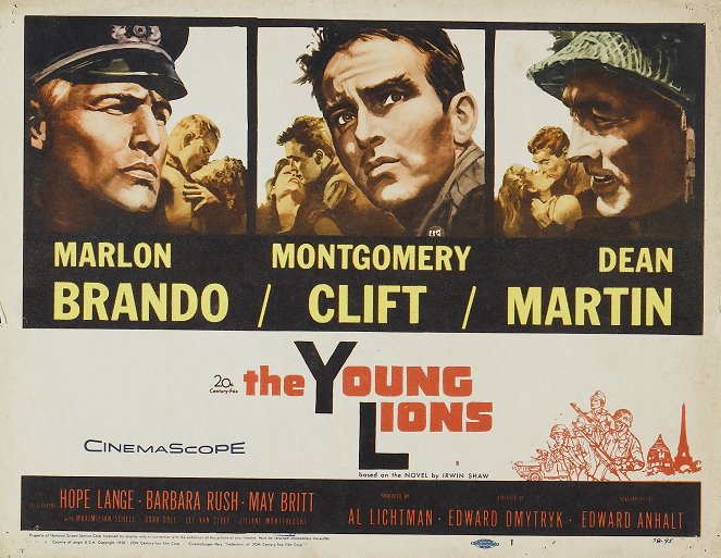 Die jungen Löwen - Lobbykarten - Marlon Brando, Montgomery Clift, Dean Martin