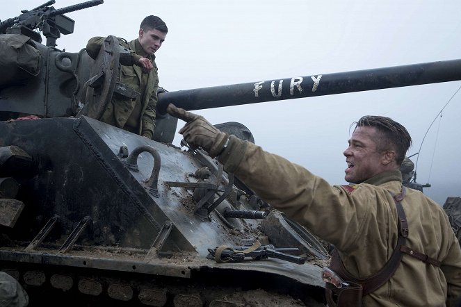 Fury - Photos - Logan Lerman, Brad Pitt