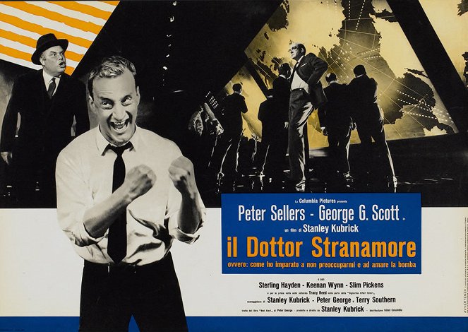 Dr. Estranhoamor - Cartões lobby - Peter Bull, George C. Scott, Peter Sellers