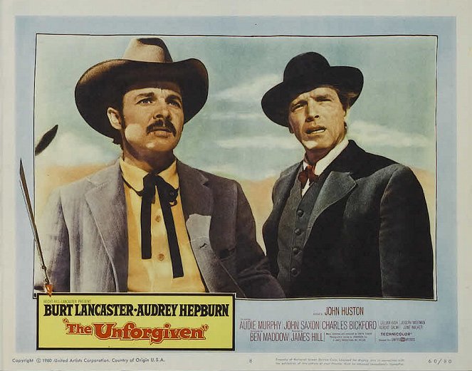 The Unforgiven - Lobbykaarten - Audie Murphy, Burt Lancaster