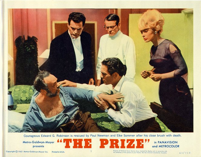 The Prize - Cartes de lobby - Edward G. Robinson, Paul Newman, Elke Sommer