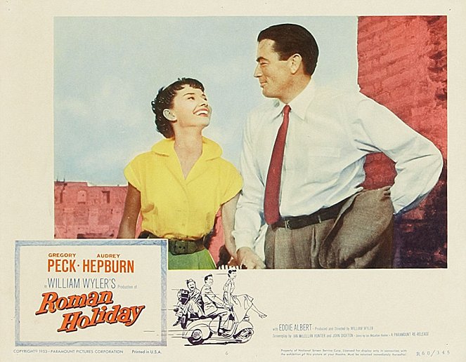 Ein Herz und eine Krone - Lobbykarten - Audrey Hepburn, Gregory Peck