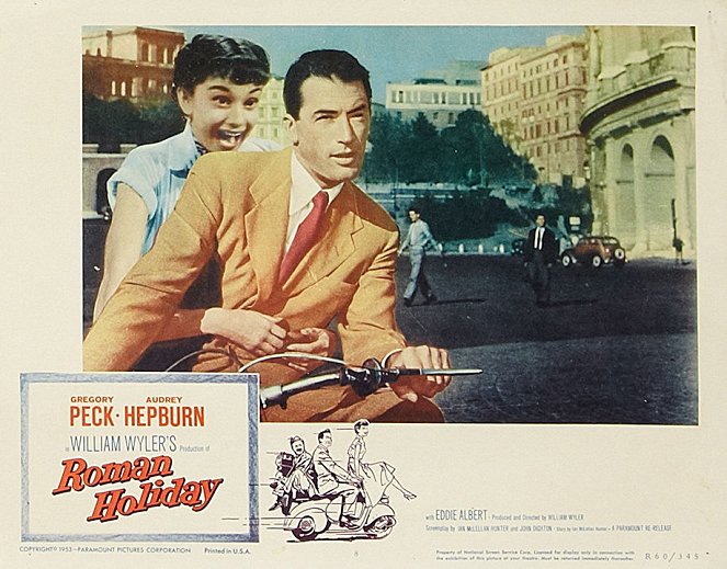 Ein Herz und eine Krone - Lobbykarten - Audrey Hepburn, Gregory Peck