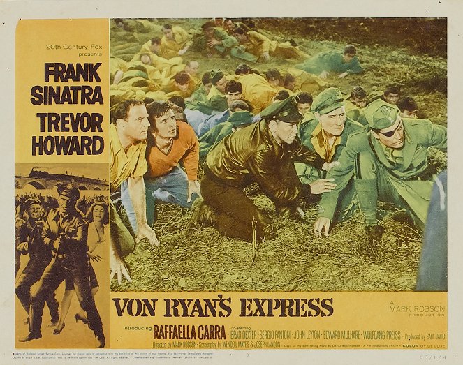 Von Ryan's Express - Lobbykaarten - Brad Dexter, James Brolin, Frank Sinatra, Trevor Howard, Sergio Fantoni
