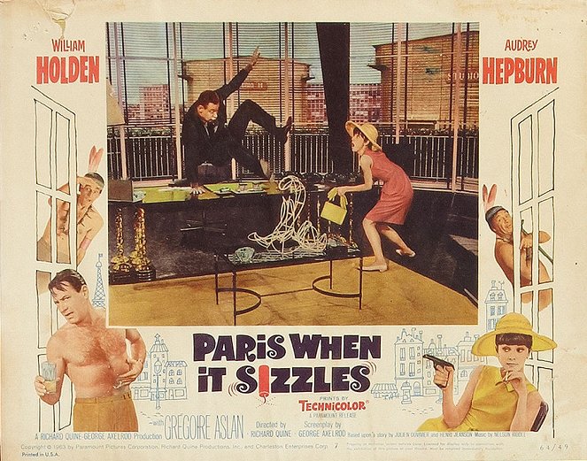 Zusammen in Paris - Lobbykarten - William Holden, Audrey Hepburn