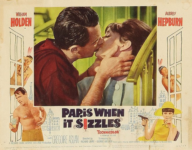 Quando Paris delira - Cartões lobby - William Holden, Audrey Hepburn
