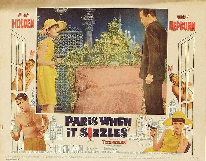Kiedy Paryż wrze - Lobby karty - Audrey Hepburn, William Holden