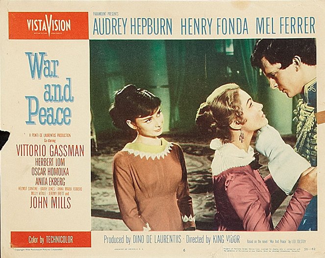 War and Peace - Lobby karty - Audrey Hepburn, Jeremy Brett