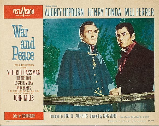 War and Peace - Lobby karty - Mel Ferrer, Henry Fonda