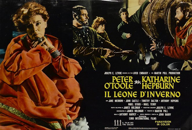 O Leão no Inverno - Cartões lobby - Katharine Hepburn, Anthony Hopkins, Nigel Terry, John Castle, Peter O'Toole