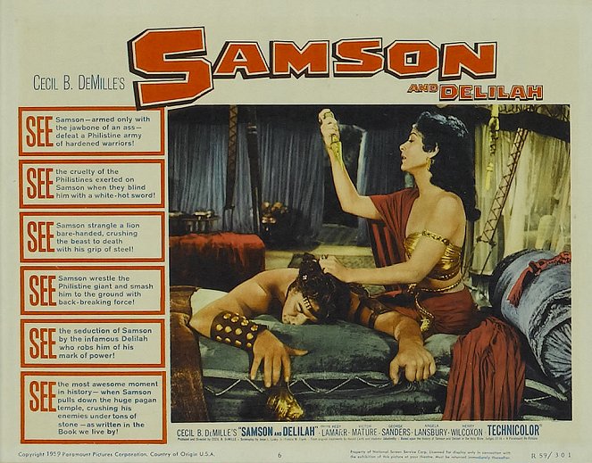 Sansão e Dalila - Cartões lobby - Victor Mature, Hedy Lamarr