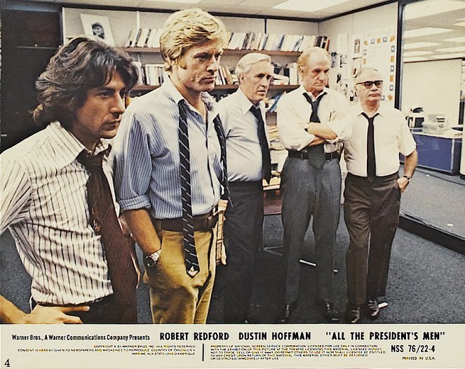 All the President's Men - Lobbykaarten - Dustin Hoffman, Robert Redford, Jason Robards, Jack Warden, Martin Balsam