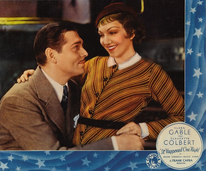 Ich noce - Lobby karty - Clark Gable, Claudette Colbert
