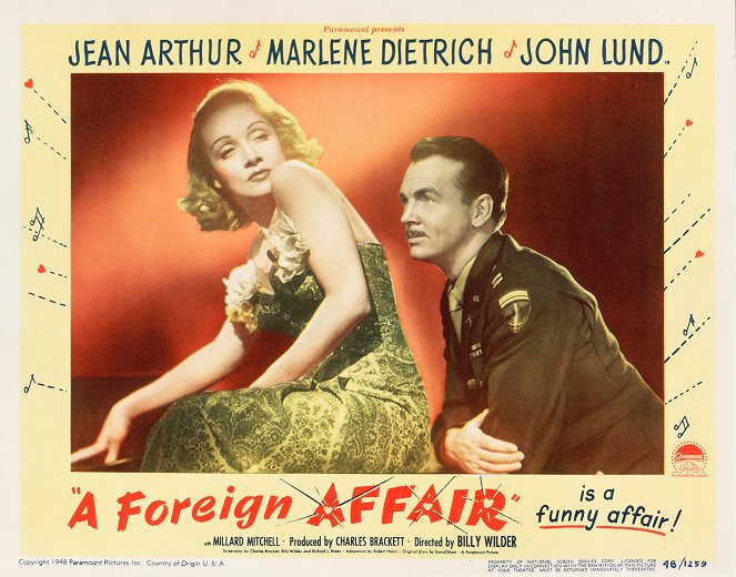A Foreign Affair - Lobby karty - Marlene Dietrich, John Lund