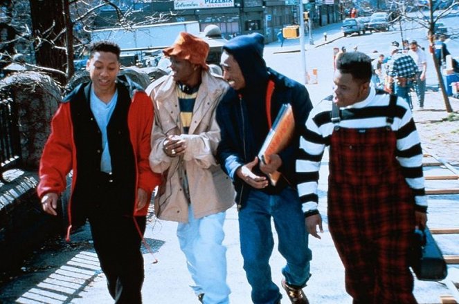 Juice - Van de set - Khalil Kain, Omar Epps, Tupac Shakur, Jermaine 'Huggy' Hopkins