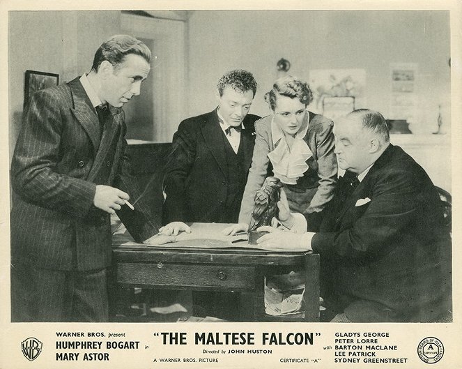 The Maltese Falcon - Lobbykaarten - Humphrey Bogart, Peter Lorre, Mary Astor, Sydney Greenstreet