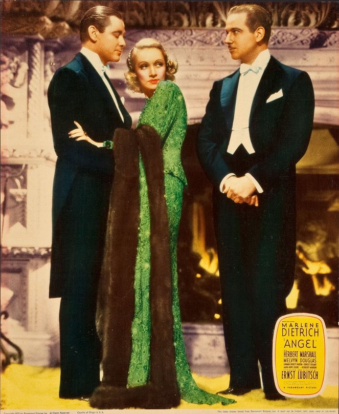 Ange - Cartes de lobby - Herbert Marshall, Marlene Dietrich, Melvyn Douglas