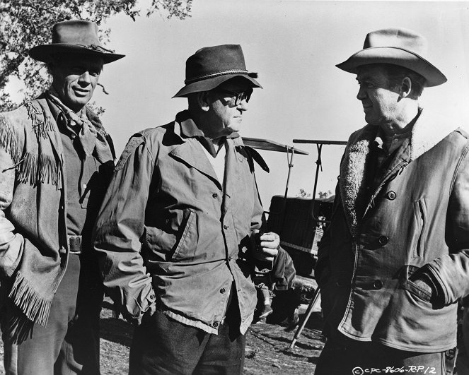 He ratsastivat yhdessä - Kuvat kuvauksista - Richard Widmark, John Ford, James Stewart