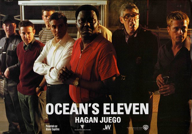 Ocean's Eleven - Cartes de lobby - Scott Caan, Eddie Jemison, Matt Damon, George Clooney, Bernie Mac, Elliott Gould, Brad Pitt