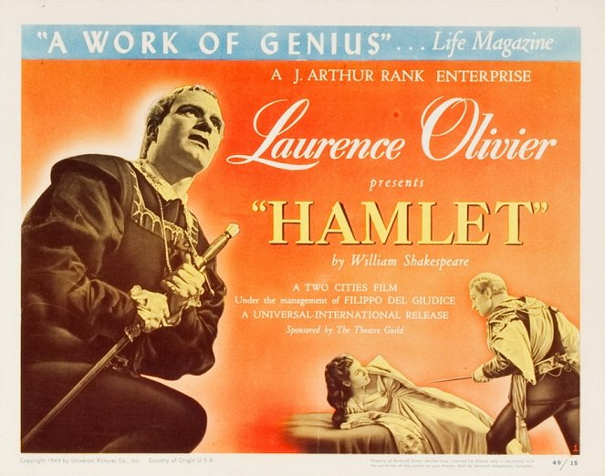 Hamlet - Lobby Cards - Laurence Olivier, Eileen Herlie