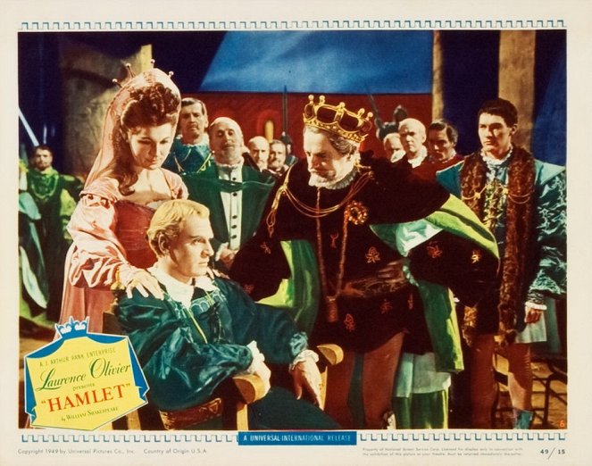 Hamlet - Lobby Cards - Eileen Herlie, Laurence Olivier, Basil Sydney, Terence Morgan