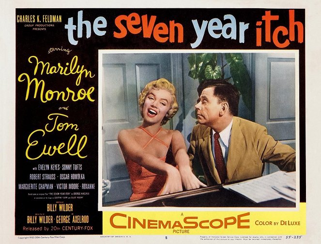 Das verflixte 7. Jahr - Lobbykarten - Marilyn Monroe, Tom Ewell