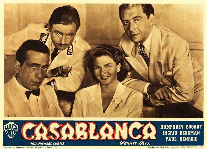 Casablanca - Cartões lobby - Humphrey Bogart, Claude Rains, Ingrid Bergman, Paul Henreid