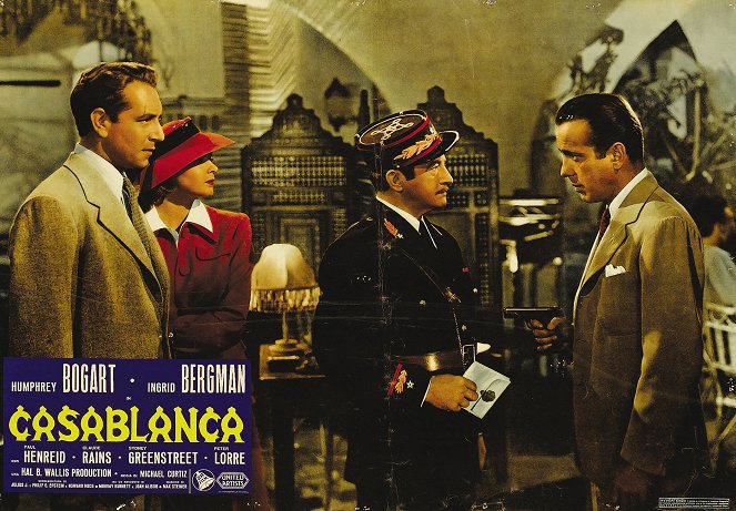 Casablanca - Lobbykarten - Paul Henreid, Ingrid Bergman, Claude Rains, Humphrey Bogart