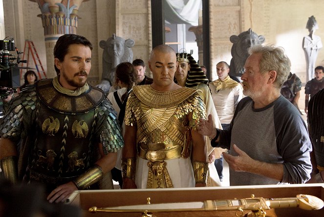 Exodus: Istenek és királyok - Forgatási fotók - Christian Bale, Joel Edgerton, Ridley Scott