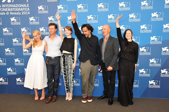 Birdman - Z imprez - Amy Ryan, Edward Norton, Emma Stone, Alejandro González Iñárritu, Michael Keaton, Andrea Riseborough