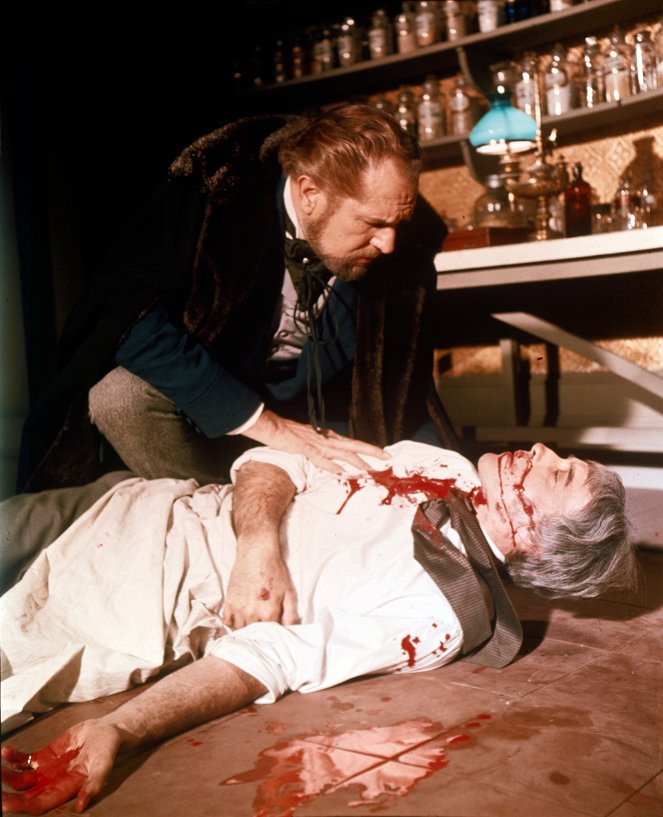 Im Todesgriff der roten Maske - Filmfotos - Vincent Price, Christopher Lee
