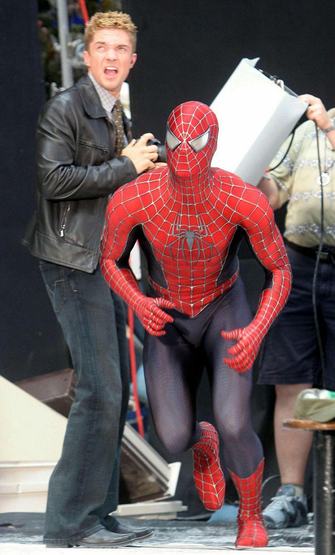 Spider-Man 3 - Van de set - Topher Grace, Tobey Maguire