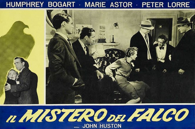 Le Faucon maltais - Cartes de lobby - Elisha Cook Jr., Humphrey Bogart, Mary Astor, Barton MacLane, Peter Lorre, Ward Bond