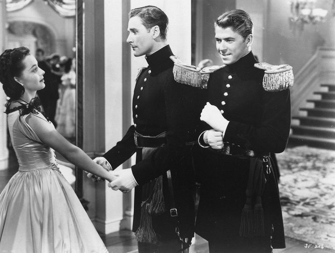 Land der Gottlosen - Filmfotos - Olivia de Havilland, Errol Flynn, Ronald Reagan
