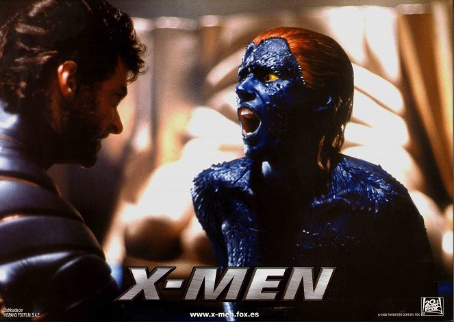 X-Men - Cartões lobby - Hugh Jackman, Rebecca Romijn