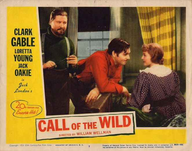 L'Appel de la forêt - Cartes de lobby - Jack Oakie, Clark Gable, Loretta Young